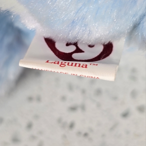 Ty - Laguna - Beanie Babies Blue Teddy Bear - Picture 5 of 5